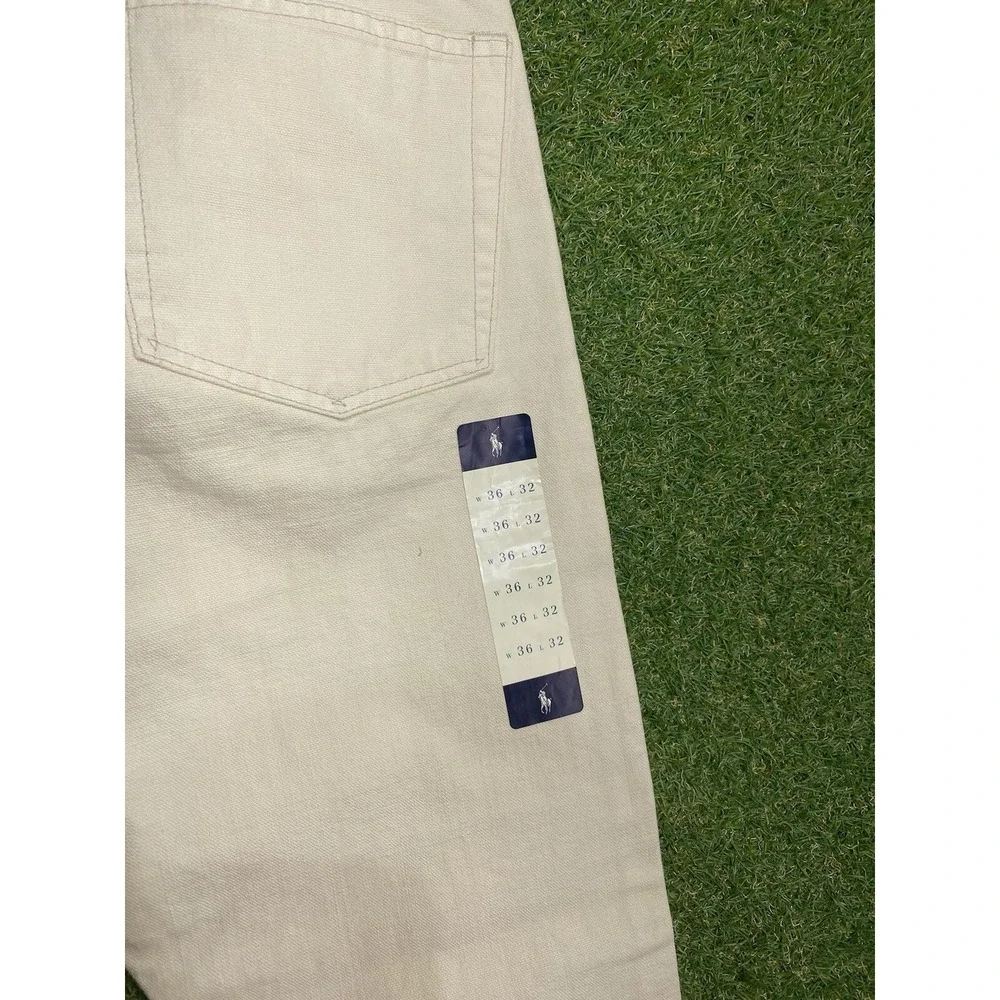 Vintage Polo Ralph Lauren Jeans Mens 36x32 Slim Low Style Ivory Cream White